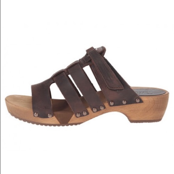 Sanita Shoes - Sanita Fatu Brown Leather Wood Sandals